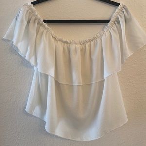 Meghan LA White Off the Shoulder Top